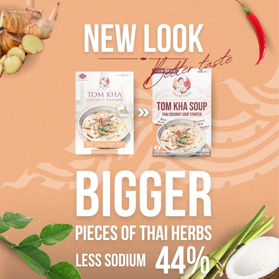 TOM KHA Thai Coconut Soup Starter - 2 Packets (making total 6 cups)