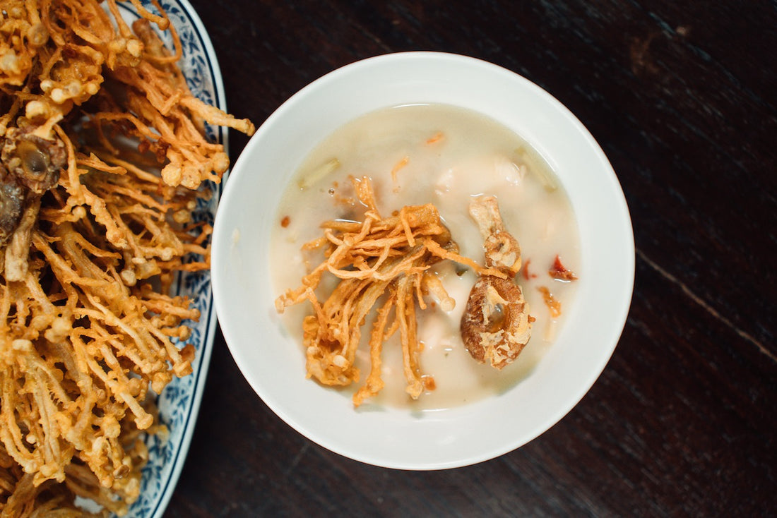 Tom Kha with Fried Mushroom