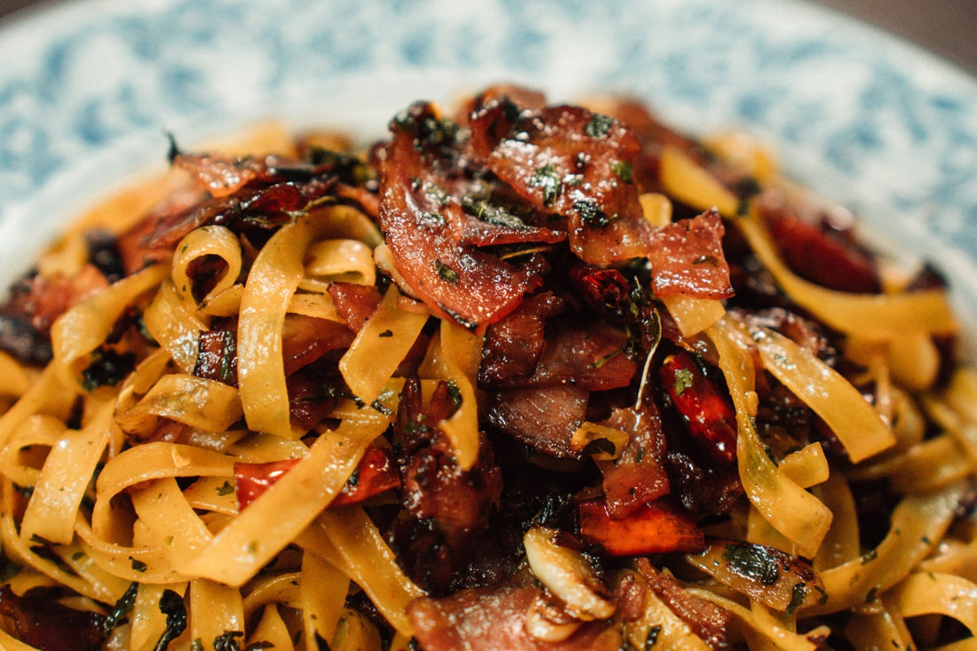 Pad Kra Pao Bacon Pasta