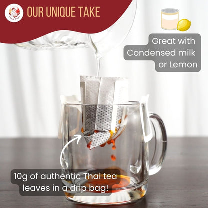 THAI TEA Drip Bag - 4 Drip Bags per Box (making 4-8 cups)