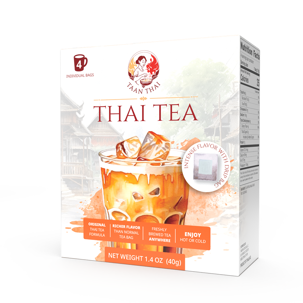 THAI TEA Drip Bag - 4 Drip Bags per Box (making 4-8 cups)